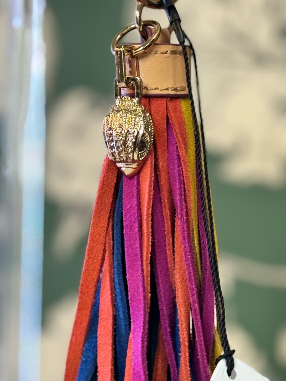 Kurt Geiger Rainbow Leather Tassel Gold Charm NIB - Picture 3 of 8